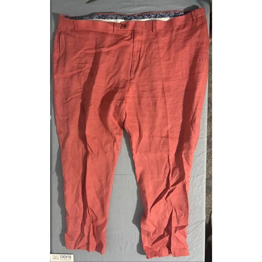 Lauren Ralph Lauren Men's 100% Linen Pants 52x30 Peach Orange